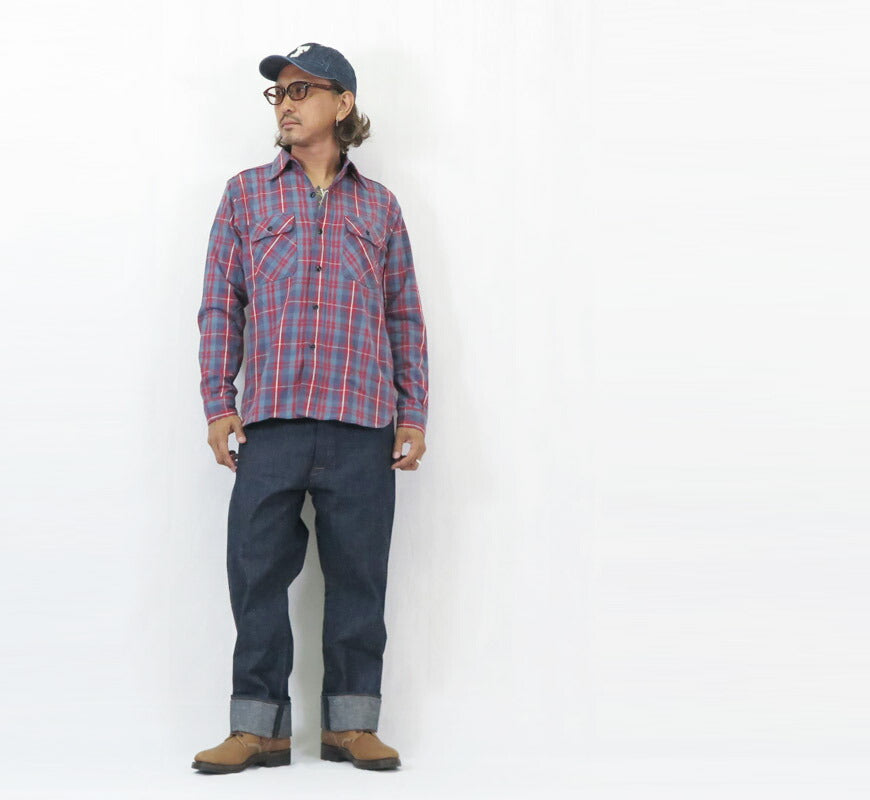 John Gluckow ジョングラッコー 長袖 フランネルシャツ The Ancient Flannel JG-06-2 C柄 WAREHOUSE ウエアハウス 【2025年秋冬新作】