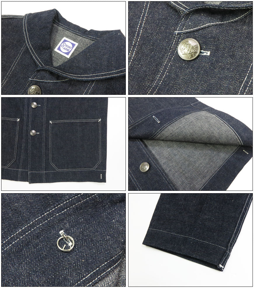 John Gluckow ジョングラッコー by WAREHOUSE ウエアハウス Lot JG-27 1920s セイラー ブラウス デニム カバーオール無地 インディゴ 【2025年秋冬新作】