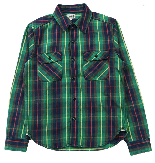 JELADO ジェラード 長袖 フランネル シャツ ショート丈 サイズS~XL Unionworkers Shirt Short チェック柄 JP02125 【2024-25年秋冬新作】