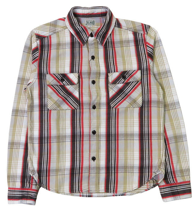 JELADO ジェラード 長袖 フランネル シャツ ショート丈 サイズS~XL Unionworkers Shirt Short チェック柄 JP02125 【2024-25年秋冬新作】