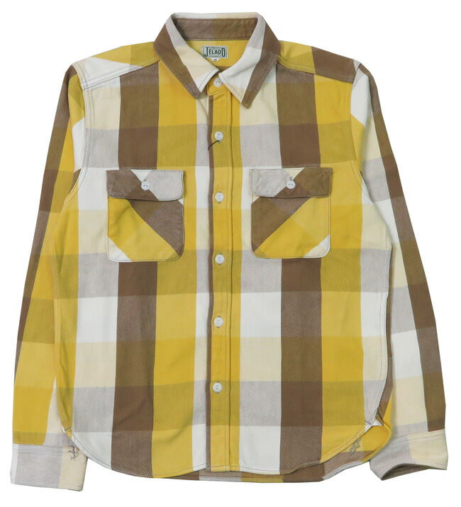 JELADO ジェラード 長袖 フランネル シャツ ショート丈 サイズS~XL Unionworkers Shirt Short チェック柄 JP02125 【2024-25年秋冬新作】