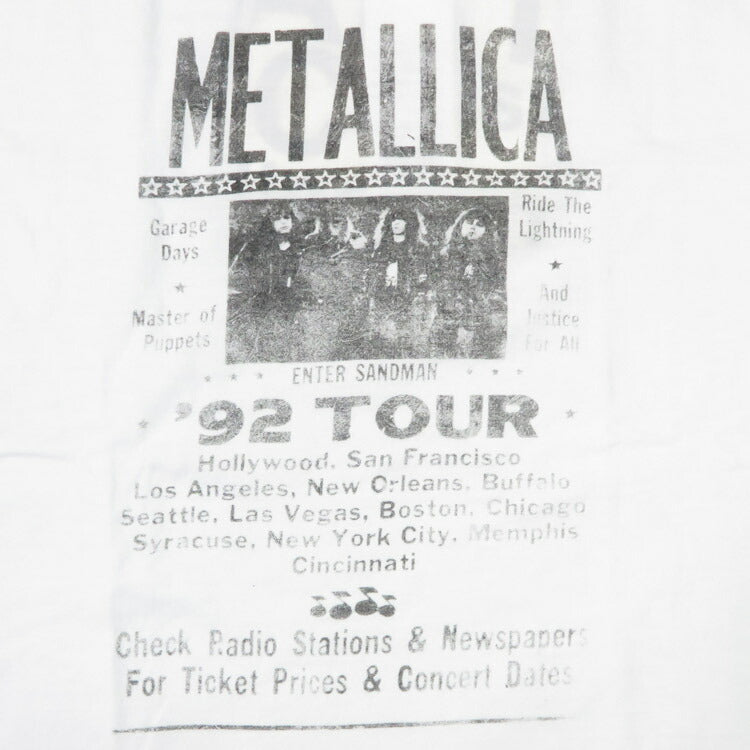 ジョンブル JOHNBULL ビッグシルエット 半袖 バンド Tシャツ METALLICA ENTER SANDMAN 1992 TOUR JT251C11 【2025年春夏新作】
