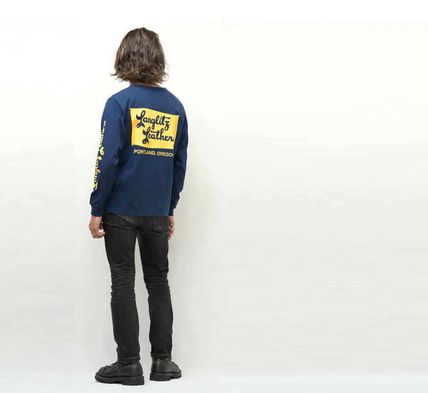 ラングリッツレザーズ Langlitz Leathers 長袖 Tシャツ ロゴプリント 日本製 LLC-004 TYPE-A Flag【2025年秋冬新作】