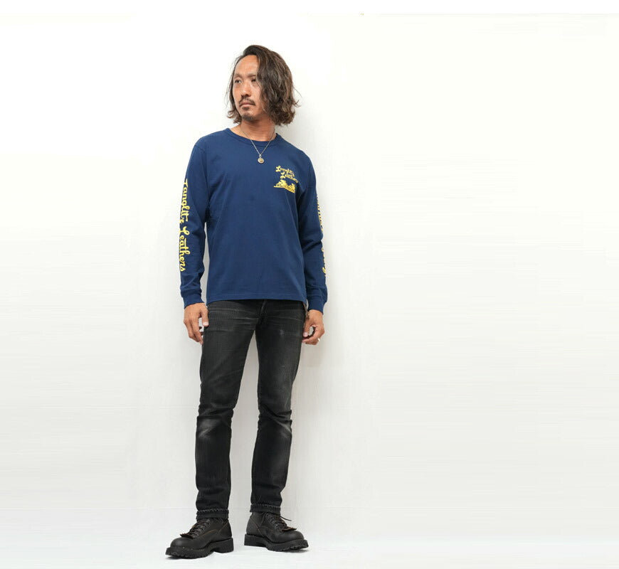 ラングリッツレザーズ Langlitz Leathers 長袖 Tシャツ ロゴプリント 日本製 LLC-004 TYPE-A Flag【2025年秋冬新作】