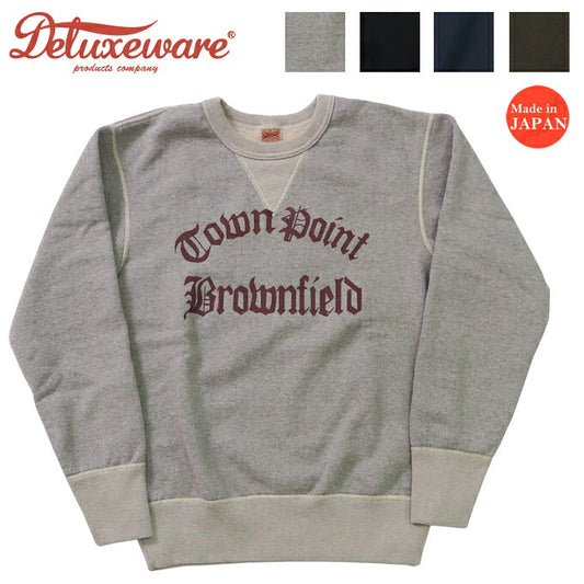 デラックスウェア DELUXEWARE クルーネック スウェット ユニオンスペシャル フラットシーマー TOWNPOINT S101-00 【2024-25年秋冬新作】