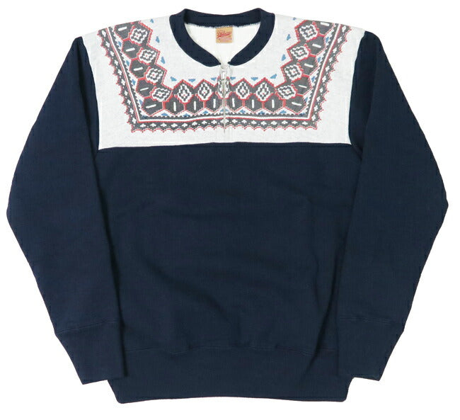 デラックスウェア DELUXEWARE 雪柄 ハーフジップ スウェット SNOW PATTERN ユニオンスペシャル S105-24A 【2024-25年秋冬新作】