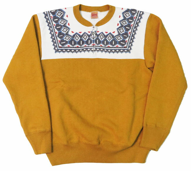 デラックスウェア DELUXEWARE 雪柄 ハーフジップ スウェット SNOW PATTERN ユニオンスペシャル S105-24A 【2024-25年秋冬新作】