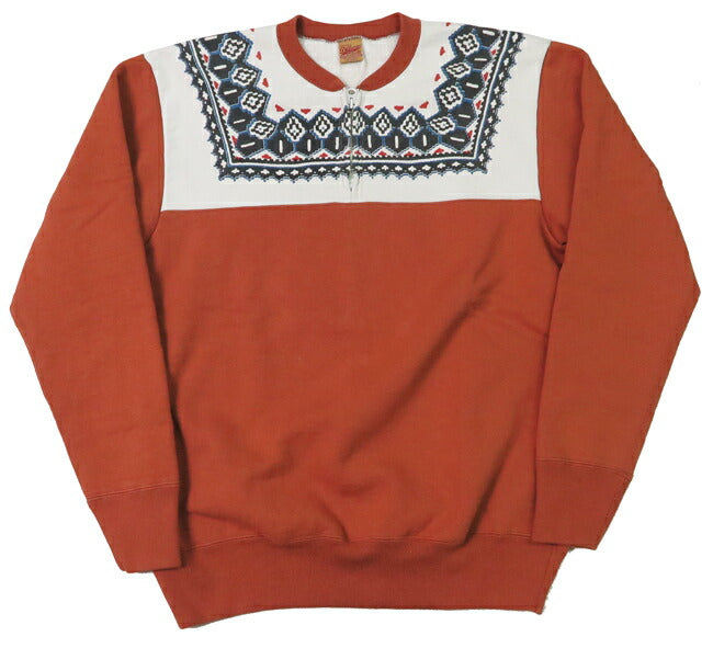 デラックスウェア DELUXEWARE 雪柄 ハーフジップ スウェット SNOW PATTERN ユニオンスペシャル S105-24A 【2024-25年秋冬新作】