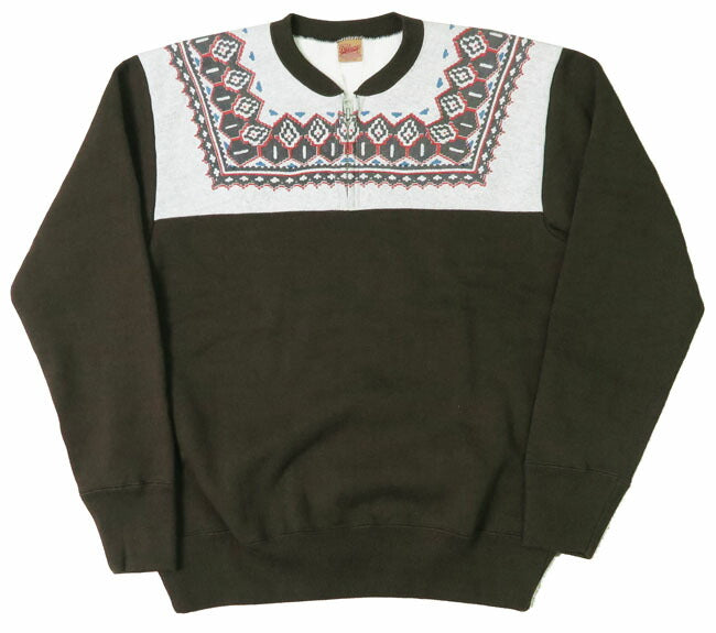 デラックスウェア DELUXEWARE 雪柄 ハーフジップ スウェット SNOW PATTERN ユニオンスペシャル S105-24A 【2024-25年秋冬新作】