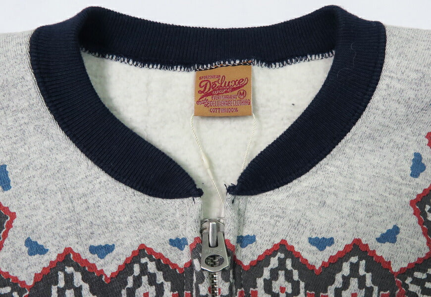 デラックスウェア DELUXEWARE 雪柄 ハーフジップ スウェット SNOW PATTERN ユニオンスペシャル S105-24A 【2024-25年秋冬新作】