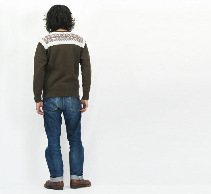 デラックスウェア DELUXEWARE 雪柄 ハーフジップ スウェット SNOW PATTERN ユニオンスペシャル S105-24A 【2024-25年秋冬新作】