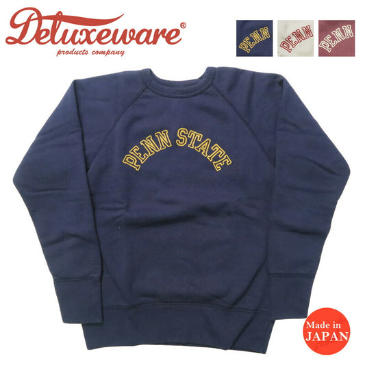 デラックスウェア DELUXEWARE ラグランスリーブ クルーネック スウェット 14ozミディアムニット ユニオンスペシャル