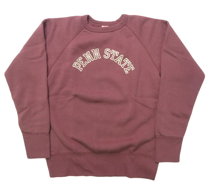 デラックスウェア DELUXEWARE ラグランスリーブ クルーネック スウェット 14ozミディアムニット ユニオンスペシャル "PENN STATE" S204-07【2025年秋冬新作】