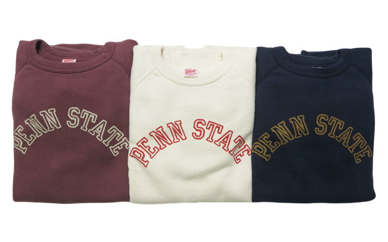 デラックスウェア DELUXEWARE ラグランスリーブ クルーネック スウェット 14ozミディアムニット ユニオンスペシャル "PENN STATE" S204-07【2025年秋冬新作】