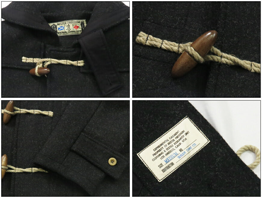SUGAR CANE シュガーケーン MFSC 30oz ヘリンボーンツイル ウールメルトン ダッフルコート SUBMARINER 30oz HBT WOOL FAIRWATER DUFFLE COAT Mister Freedom ミスターフリーダム SC15636【2024-25年秋冬新作】