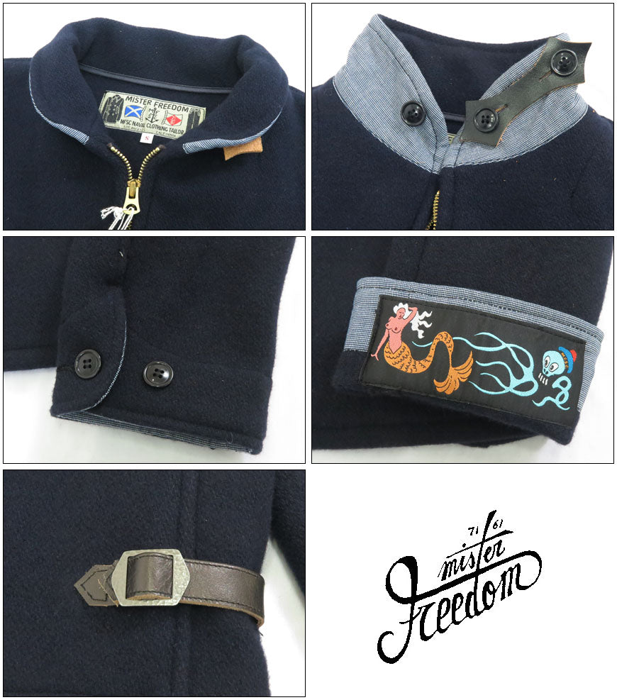 SUGAR CANE シュガーケーン MFSC ジャケット 26oz ウールメルトン サブジャケット 26oz.WOOL MELTON "BARRACUDA" SUBJACKET Mister Freedom ミスターフリーダム SC15637【2024-25年秋冬新作】