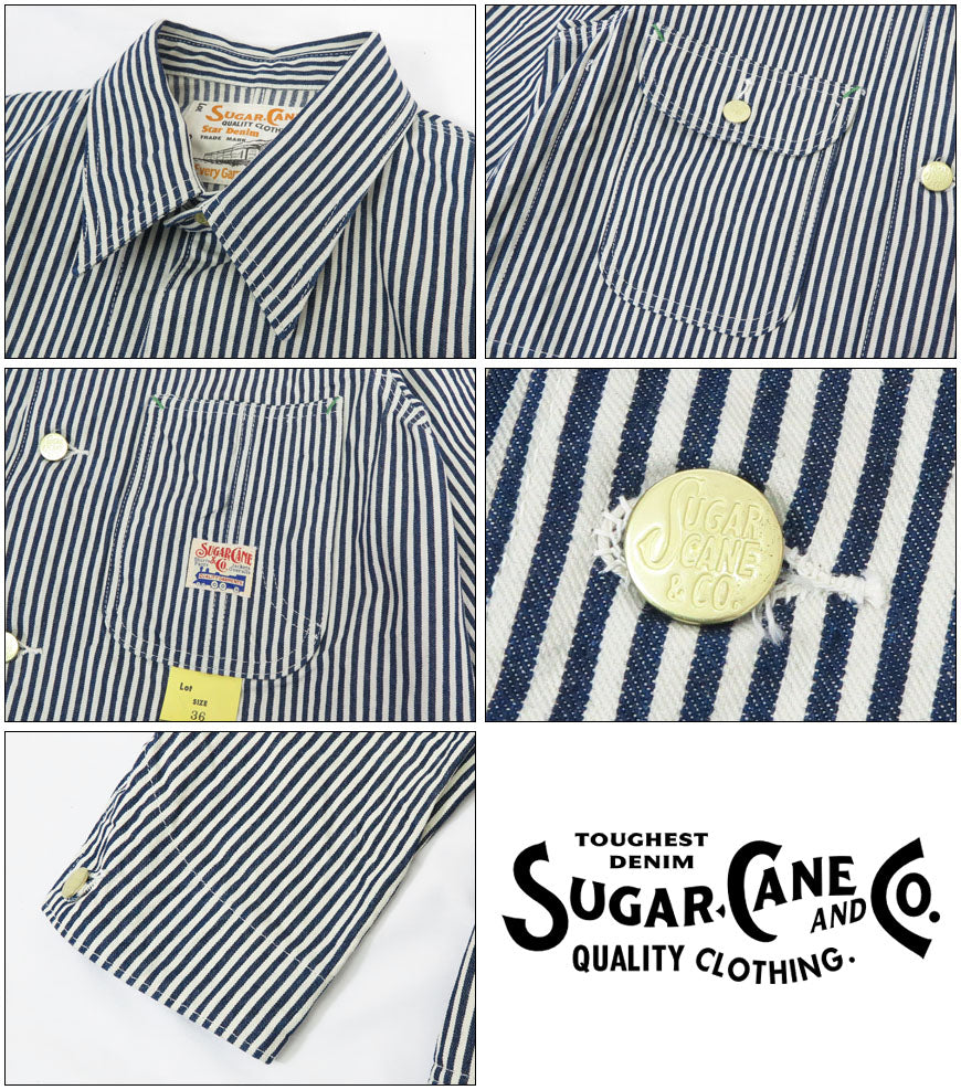 SUGAR CANE シュガーケーン 11oz ヒッコリーストライプ ワークコート カバーオール SC15656【2024-25年秋冬新作】