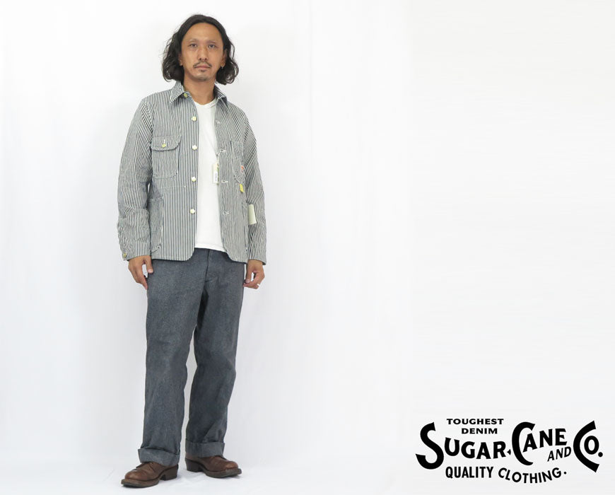 SUGAR CANE シュガーケーン 11oz ヒッコリーストライプ ワークコート カバーオール SC15656【2024-25年秋冬新作】