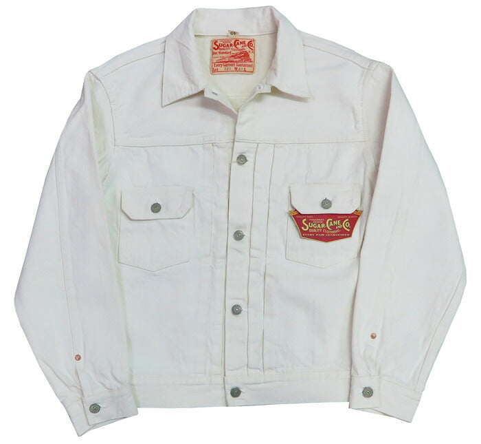 SUGAR CANE シュガーケーン 13oz ホワイト デニム ジャケット ワンウォッシュ 1953モデル 2nd(セカンド) ジージャン Gジャン 13oz WHITE DENIM JACKET 1953 MODEL SC15720 【2025年春夏新作】