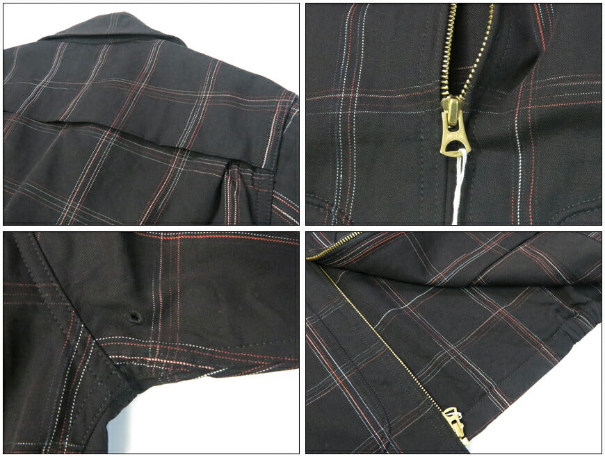シュガーケーン SUGAR CANE 長袖 コットン/レーヨンスポーツ ジャケット RAYON COTTON GABARDINE CHECK SPORTS JACKET SC15842 【2025年秋冬新作】