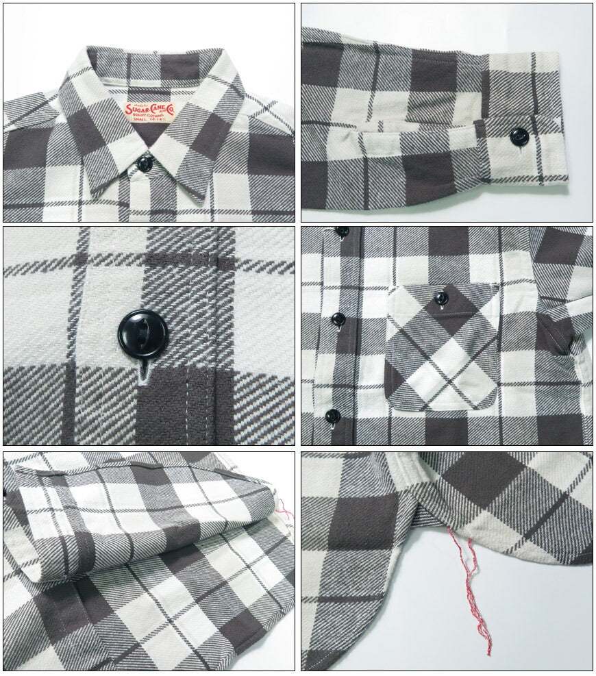 シュガーケーン SUGAR CANE 長袖 ツイルチェックワークシャツ  TWILL CHECK WORK SHIRT SC29558 【2025年秋冬新作】