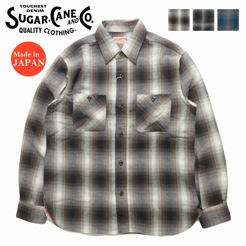 シュガーケーン SUGAR CANE 長袖 ツイルチェックワークシャツ  TWILL CHECK WORK SHIRT SC29561【2025年秋冬新作】