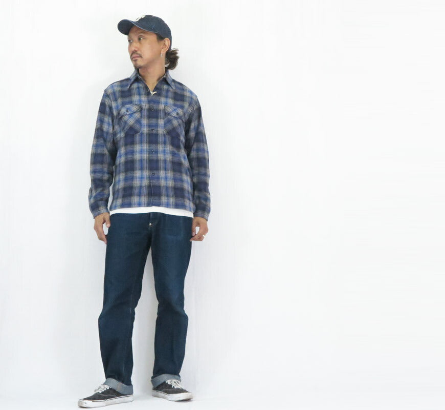 シュガーケーンSUGARCANE長袖ワークシャツヘリンボーンツイルチェックFICTIONROMANCEHERRINGBONETWILLCHECKWORKSHIRTSC29584【2025年秋冬新作】