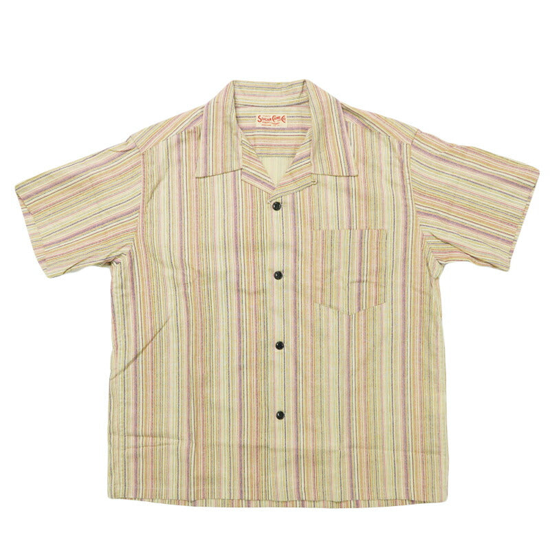 シュガーケーン SUGAR CANE 半袖 マルチストライプ オープンカラーシャツ MULTI STRIPE OPEN SHIRT SC39520【2025年春夏新作】