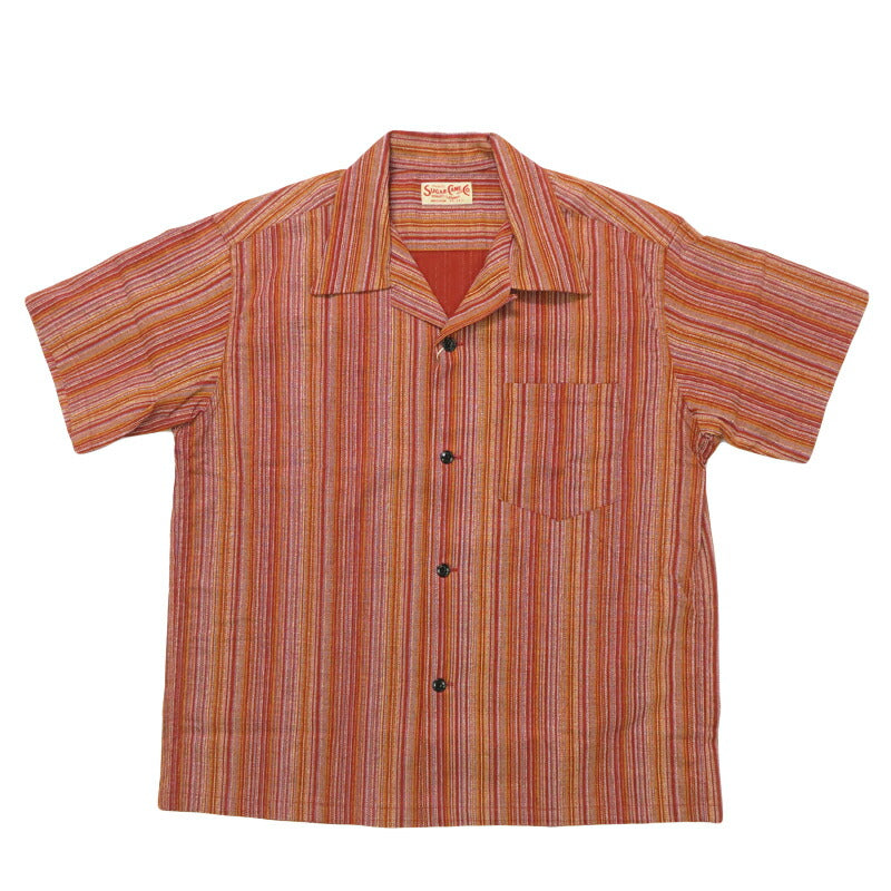 シュガーケーン SUGAR CANE 半袖 マルチストライプ オープンカラーシャツ MULTI STRIPE OPEN SHIRT SC39520【2025年春夏新作】