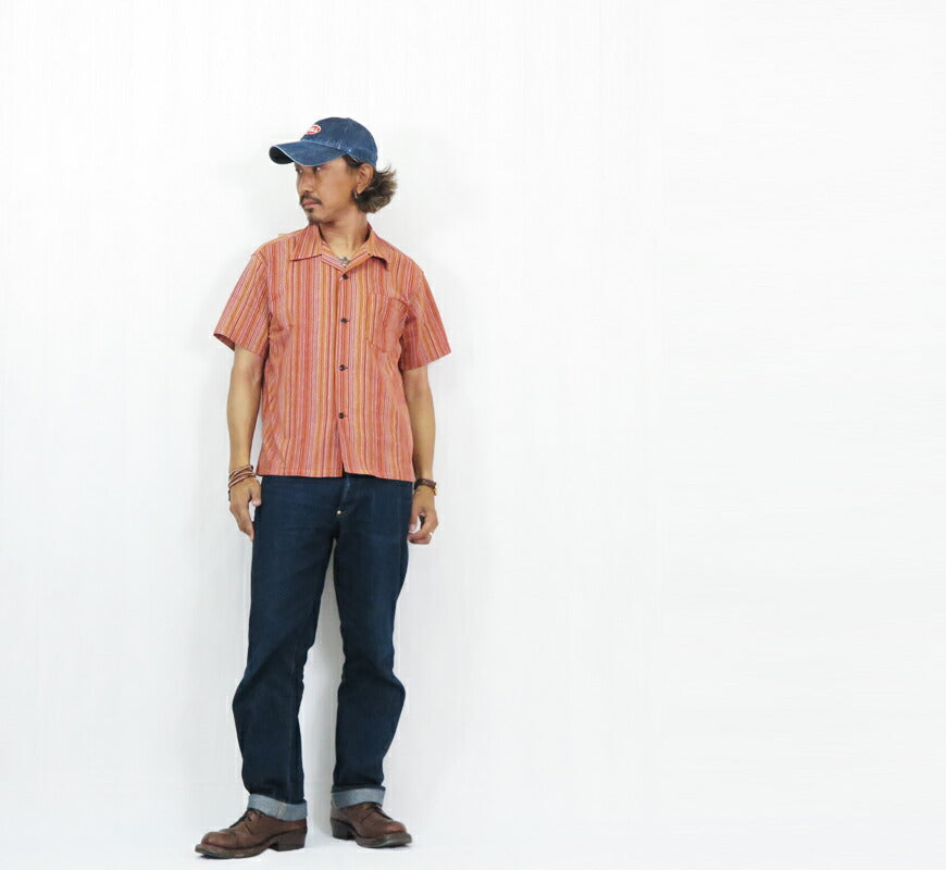 シュガーケーン SUGAR CANE 半袖 マルチストライプ オープンカラーシャツ MULTI STRIPE OPEN SHIRT SC39520【2025年春夏新作】