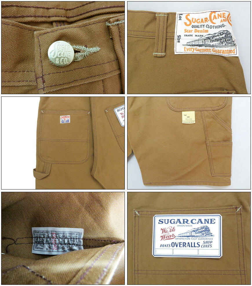 SUGAR CANE シュガーケーン ワーク ショートパンツ  13oz ブラウンダックワークショーツ SC52567 【2025年春夏新作】