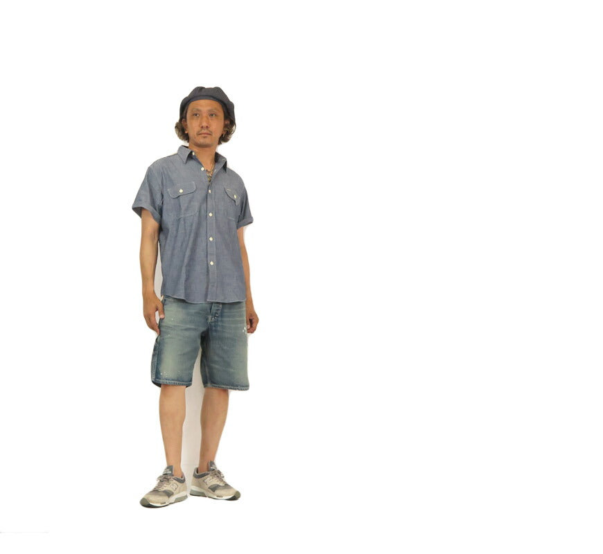 SUGAR CANE シュガーケーン 11oz. ブルーデニム ワークショーツ ユーズド加工 AGED MODEL ショートパンツ ハーフパンツ SC52568 【2025年春夏新作】