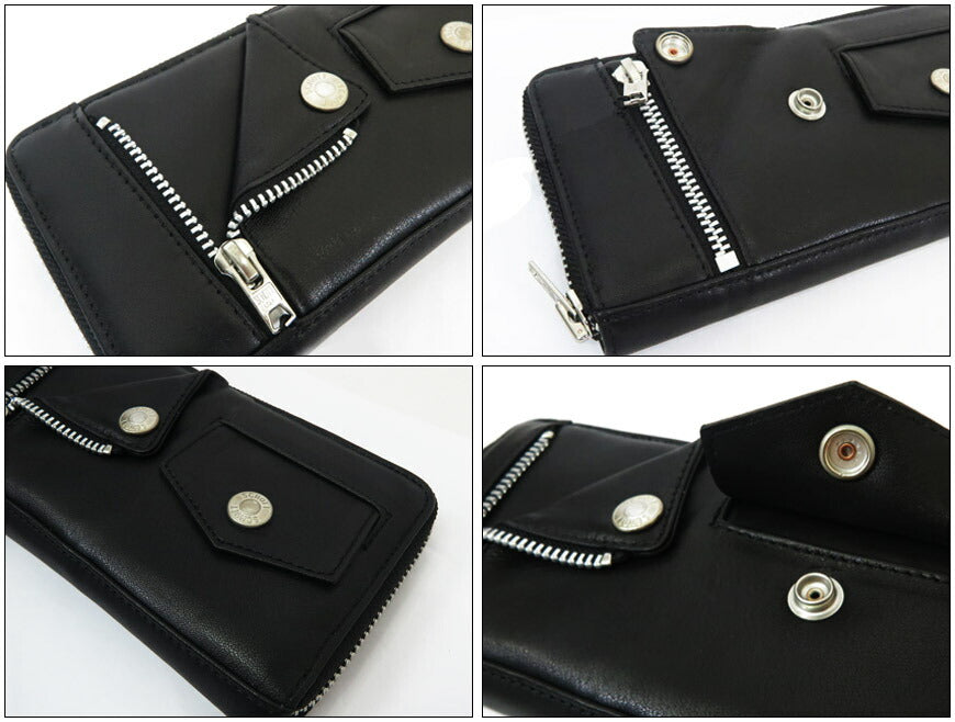 ショット Schott LEATHER RIDERS ZIP WALLET レザー ライダース ジップ ロング ウォレット 牛革 財布 SCH4970056【2025年春夏新作】