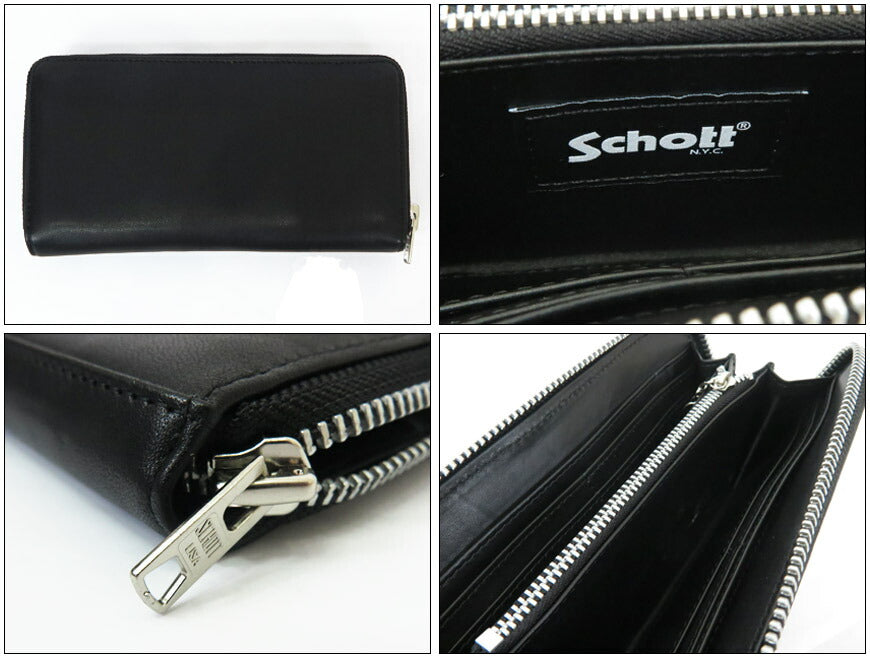 ショット Schott LEATHER RIDERS ZIP WALLET レザー ライダース ジップ ロング ウォレット 牛革 財布 SCH4970056【2025年春夏新作】