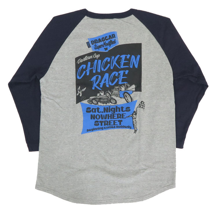 ダルチザン ステュディオ・ダ・ルチザン STUDIO D'ARTISAN 7分袖 ラウンドカット ラグランスリーブ プリント Tシャツ「CHICKEN RACE」8151B