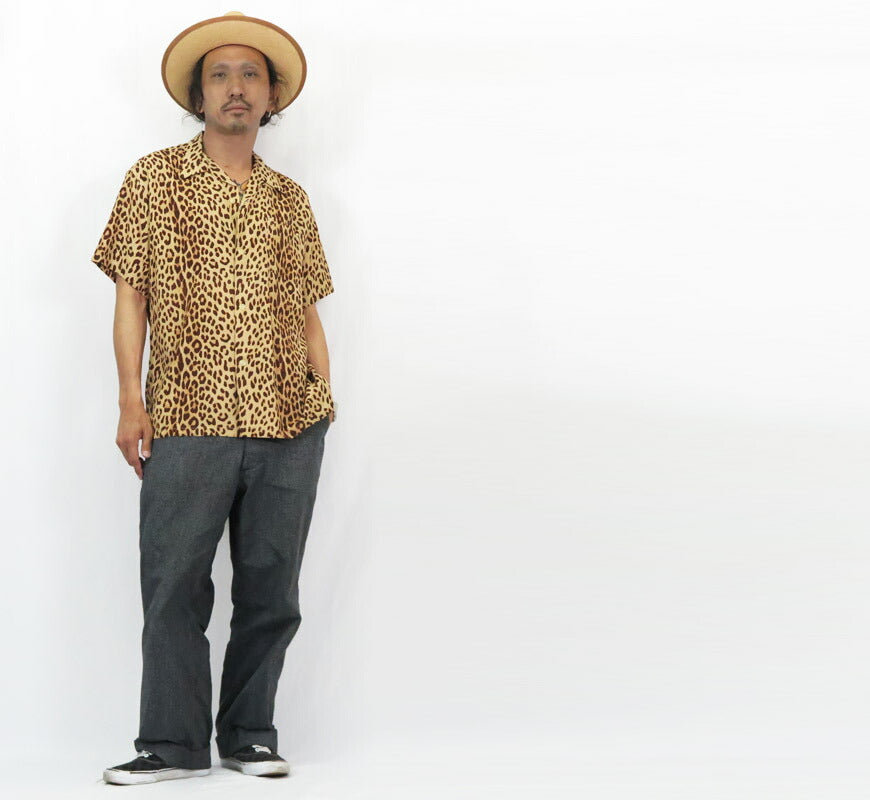 STAROFHOLLYWOODスターオブハリウッド半袖レーヨンオープンカラーシャツLEOPARDアロハシャツハワイアンシャツSH39490【2025年春夏新作】