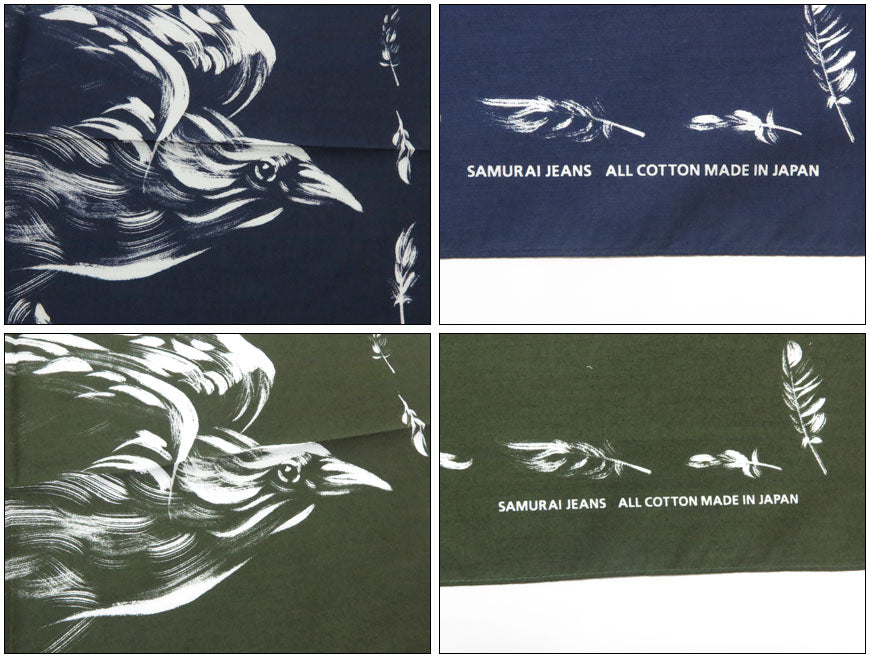 サムライジーンズ SAMURAI JEANS バンダナ 八咫烏柄 BANDANA SJ-BANDANA-02【2025年春夏新作】