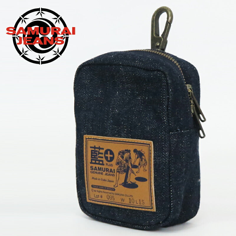 サムライジーンズ SAMURAI JEANS ミニ デニムポーチ 18oz藍+サムライコットンセルビッチデニム SJDP24-AI 【2024-25年秋冬新作】