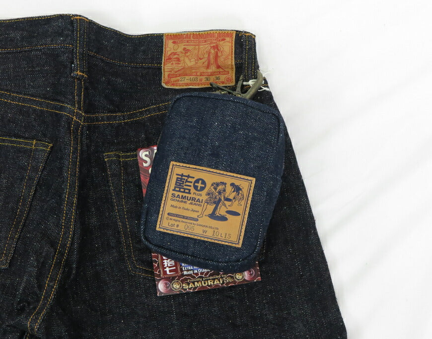 サムライジーンズ SAMURAI JEANS ミニ デニムポーチ 18oz藍+サムライコットンセルビッチデニム SJDP24-AI 【2024-25年秋冬新作】