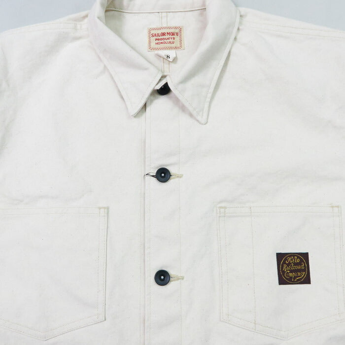 SUN SURF サンサーフ SAILOR MOKU PRODUCTS 10oz. コットンダック ホワイト ワークジャケット カバーオール SM15689 【2025年春夏新作】