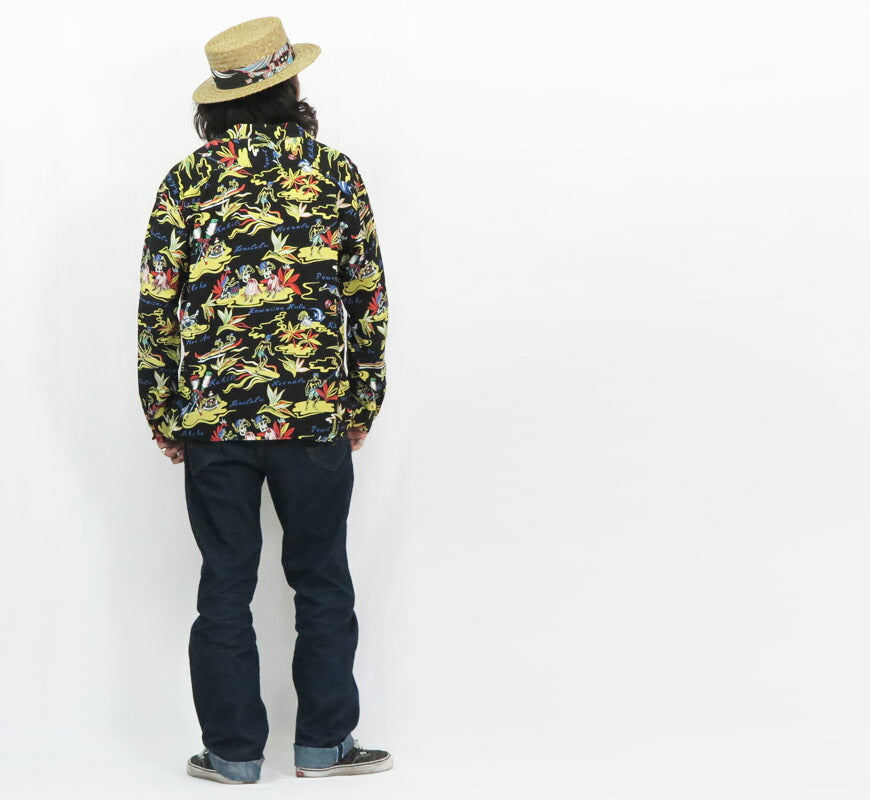 サンサーフ SUN SURF 長袖 レーヨンハワイアンシャツ CORAL HIBISCUS アロハシャツ SS29402 【2025年春夏新作】
