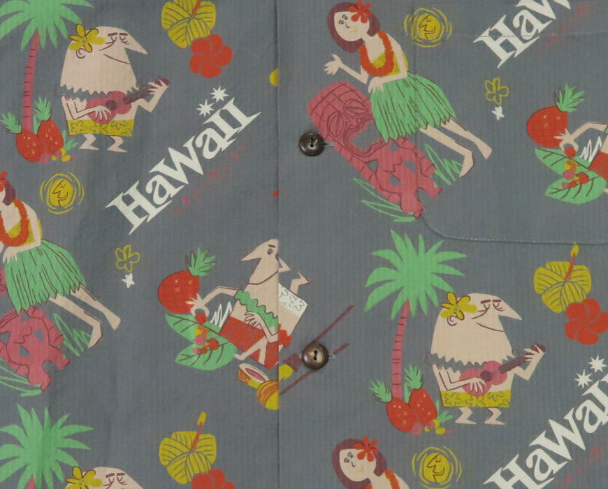 サンサーフ SUN SURF 半袖 コットンシアサッカー ハワイアンシャツ TRIP TO HAWAII by 柳原良平 with MOOKIE SS39537 【2025年春夏新作】