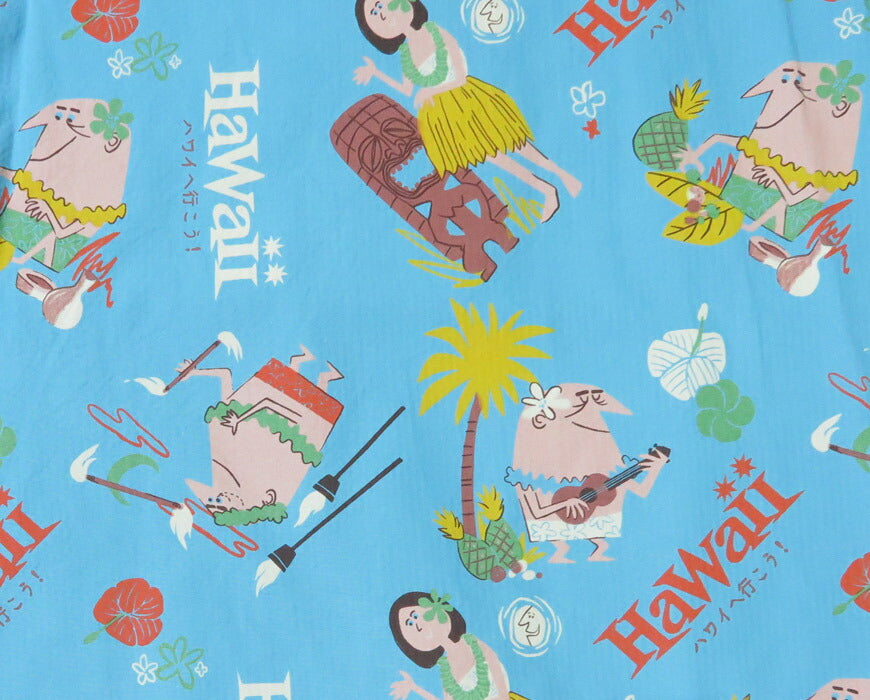 サンサーフ SUN SURF 半袖 コットンシアサッカー ハワイアンシャツ TRIP TO HAWAII by 柳原良平 with MOOKIE SS39537 【2025年春夏新作】