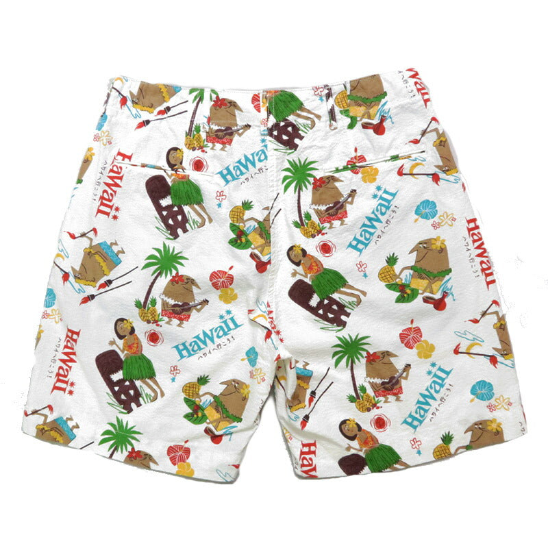 サンサーフ SUN SURF ショーツ ハーフパンツ シアサッカー生地 COTTON SEERSUCKER SHORTS “TRIP TO HAWAII” by 柳原良平 with MOOKIE SS52569