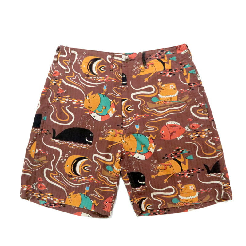 サンサーフ SUN SURF ショーツ ハーフパンツ DOBBY COTTON SHORTS “OCEAN ACTIVITIES” by 柳原良平 with MOOKIE SS52570 【2025年春夏新作】