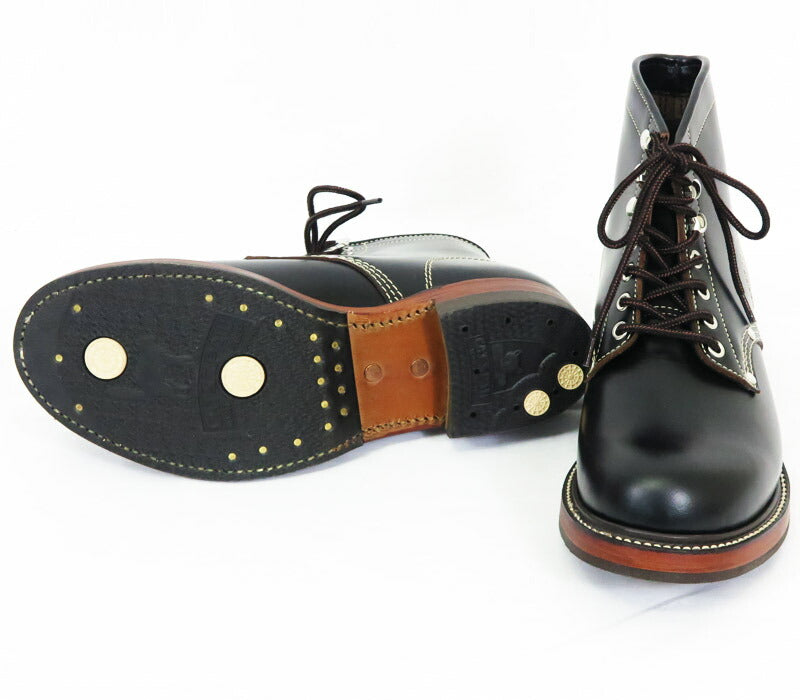 トイズマッコイ TOYS McCOY ガラスレザー ワークブーツ サーヴェイヤー ブラック WORK BOOTS SURVEYOR BLACK TMA2001 【2025年春夏新作】