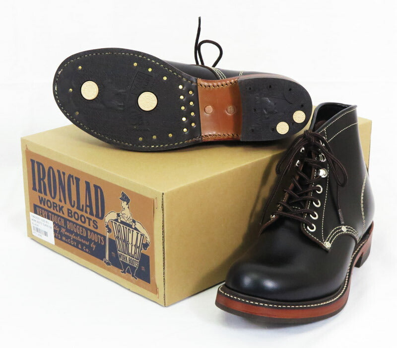 トイズマッコイ TOYS McCOY ガラスレザー ワークブーツ サーヴェイヤー ブラック WORK BOOTS SURVEYOR BLACK TMA2001 【2025年春夏新作】
