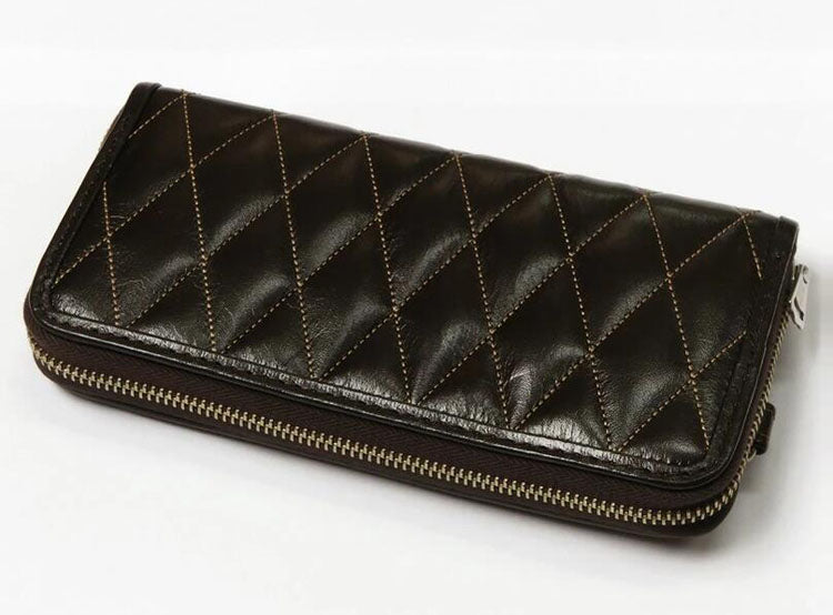 トイズマッコイTOYSMcCOYホースハイドレザーキルティングロングウォレットラウンドジッパー馬革LEATHERQUILTEDLONGWALLETTMA2419【2024-25年秋冬新作】