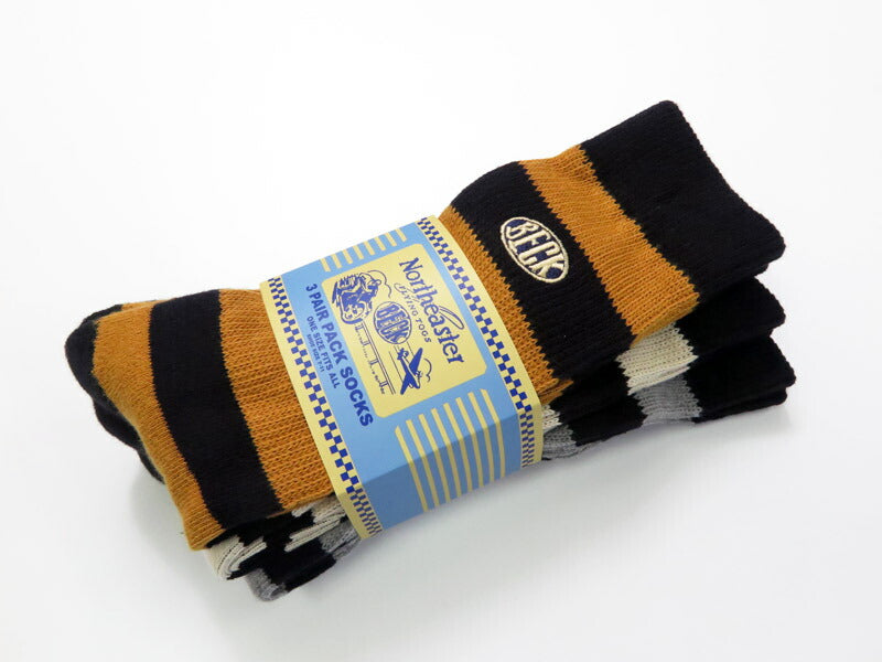 トイズマッコイ TOYSMcCOY ブーツソックス 3足セット 靴下 3-PACK BORDERED BOOTS SOCKS TMA2535【2025年秋冬新作】