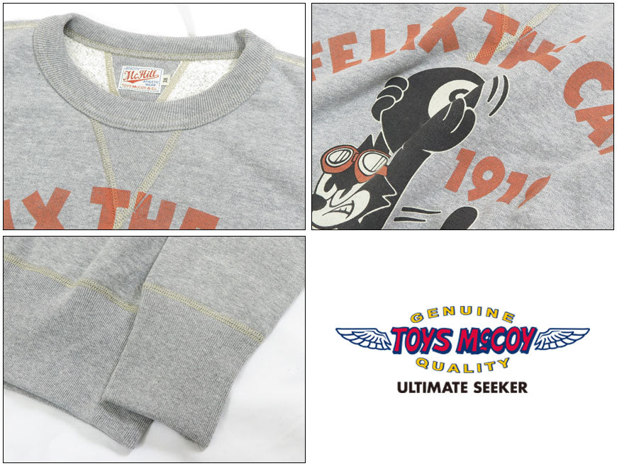 トイズマッコイ TOYS McCOY 長袖 プリント ミリタリー クルーネック スウェット FELIX THE CAT フィリックス "8 BALL" TMC2448【2024-25年秋冬新作】